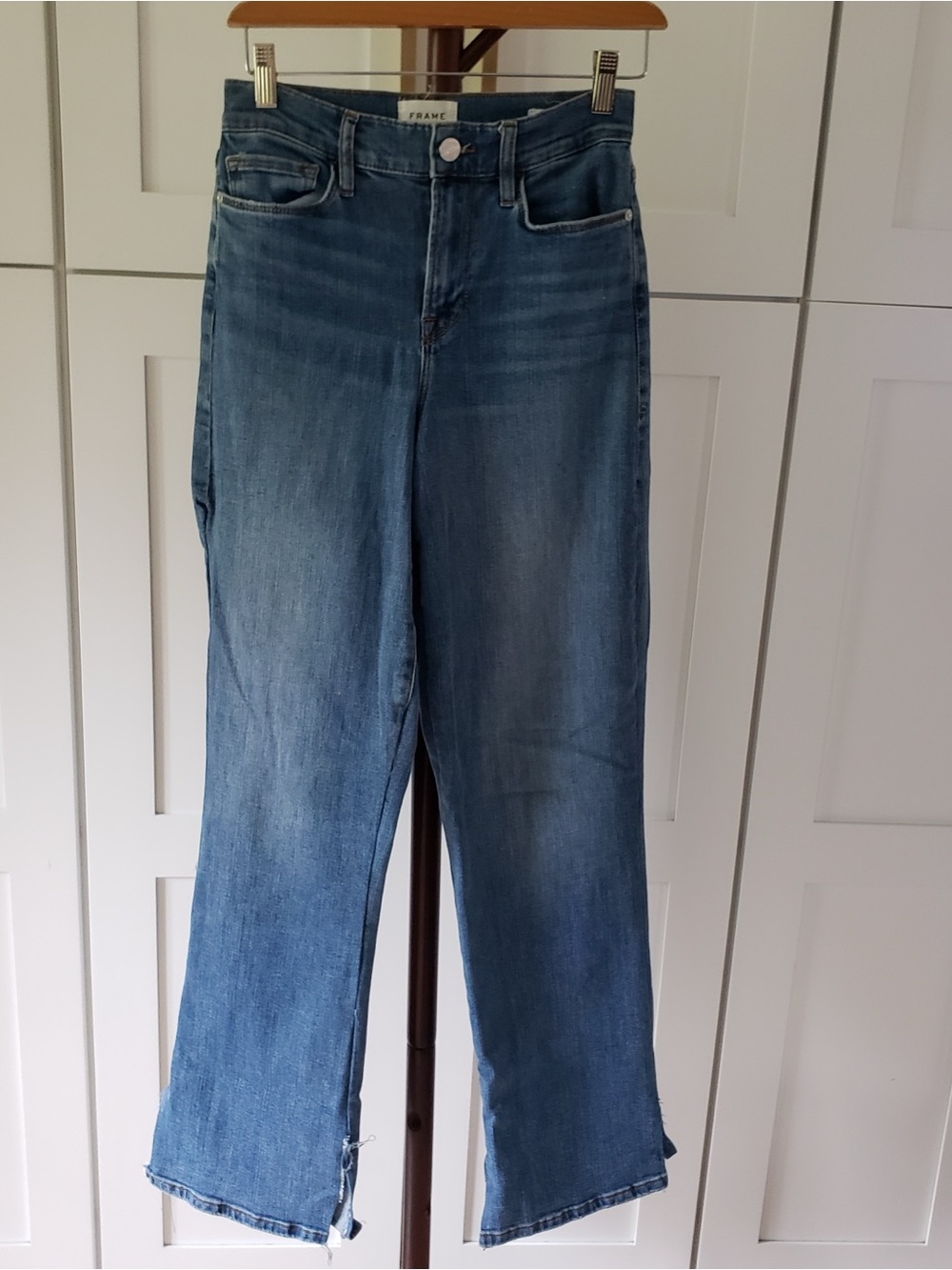Frame Le Palazzo Jeans Womens 26 Medium Wash Wide-leg High Rise Denim